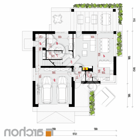 Dom w przebiśniegach 16 (G2) | rzut parteru