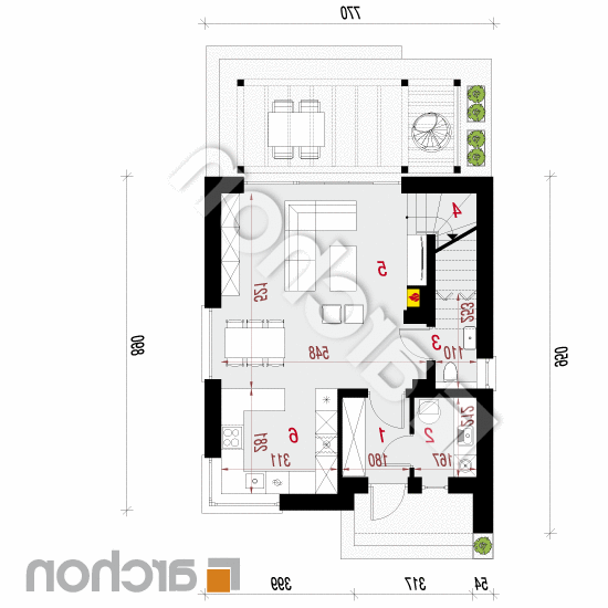 Dom w borówkach 6 | rzut parteru