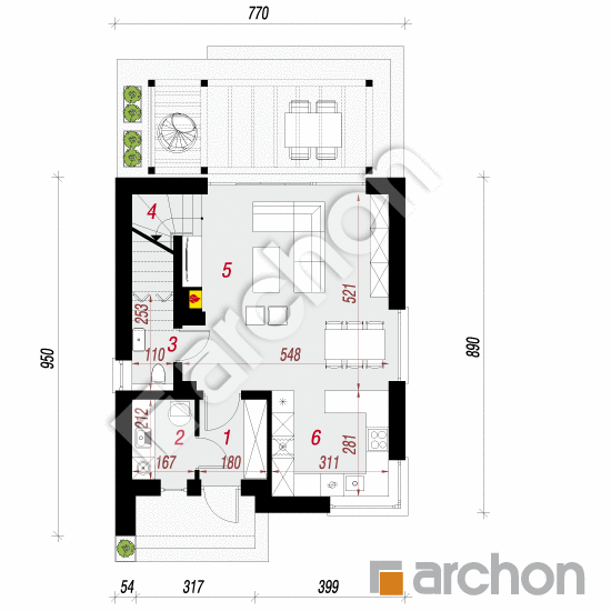 Dom w borówkach 6 | rzut parteru