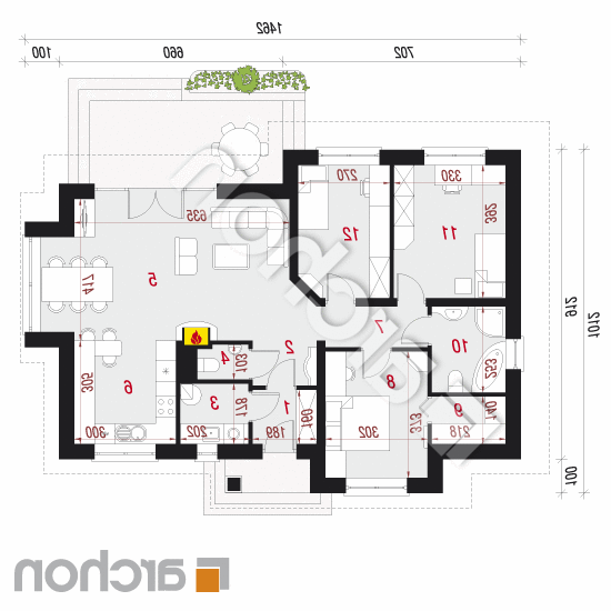 Dom we wrzosach (M) | rzut parteru