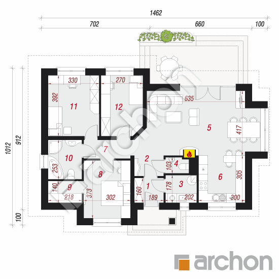 Dom we wrzosach (M) | rzut parteru