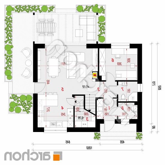 Dom w malinówkach 37 | rzut parteru