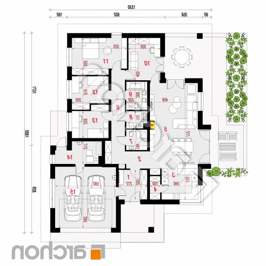 Dom w jonagoldach 3 (G2) | rzut parteru