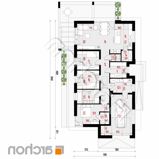 Dom w barwinkach 2 | rzut parteru