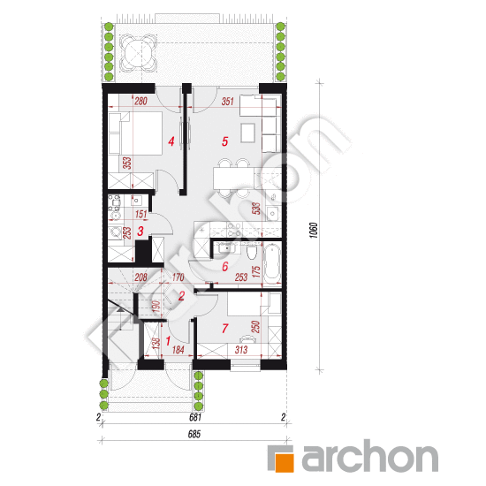 Dom w bratkach 19 (R2SE) | rzut parteru