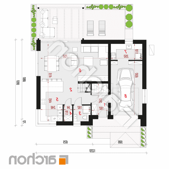 Dom w aurorach 24 (GE) OZE | rzut parteru