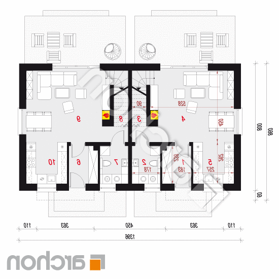 Dom w modrakach 2 (R2) | rzut parteru