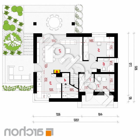 Dom w malinówkach (T) | rzut parteru