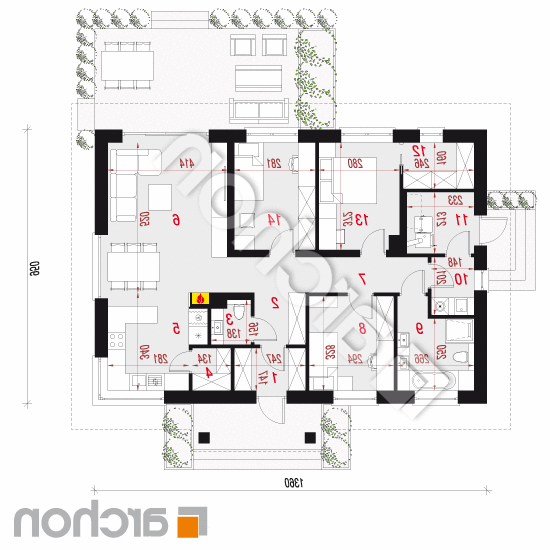 Dom w leszczynowcach 6 | rzut parteru