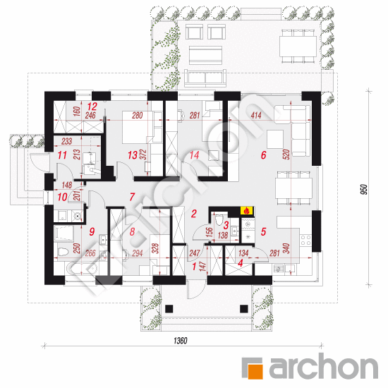 Dom w leszczynowcach 6 | rzut parteru