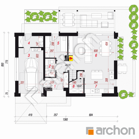 Dom w trzcinnikach 4 (G) | rzut parteru