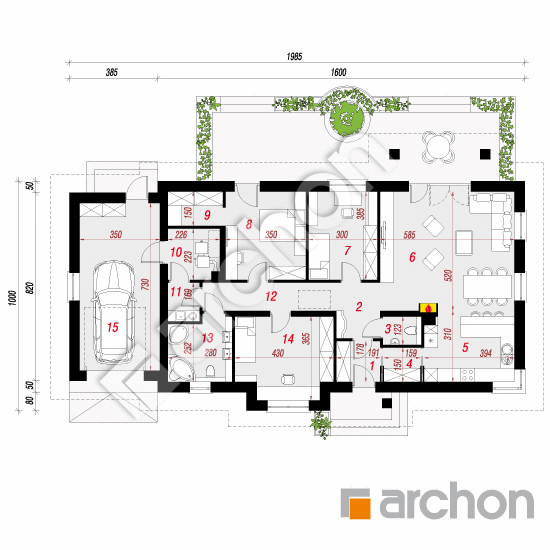 Dom w leszczynowcach 5 | rzut parteru