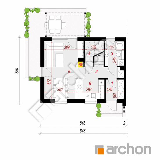 Dom w everniach 6 (B) | rzut parteru