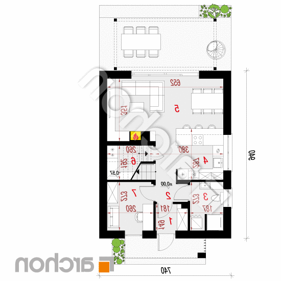 Dom w arkadiach 6 | rzut parteru