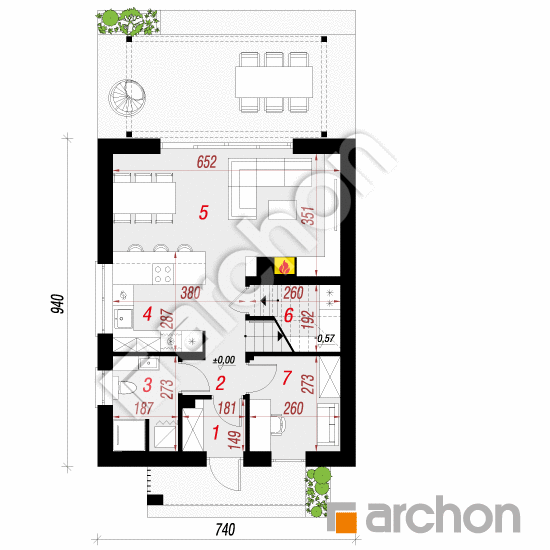 Dom w arkadiach 6 | rzut parteru