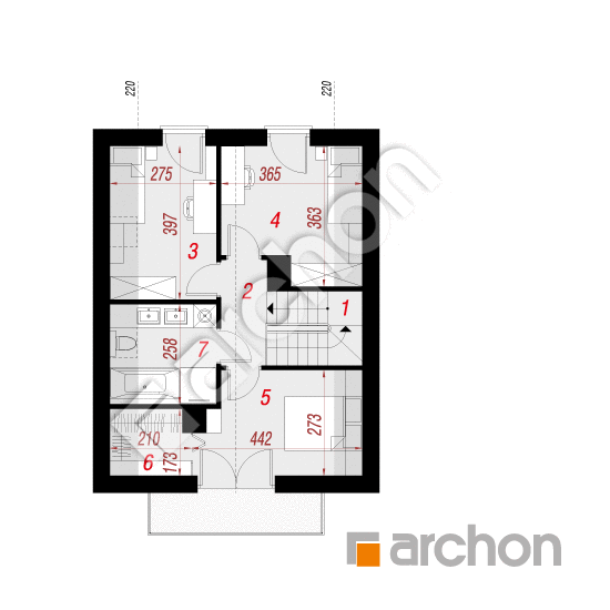 Dom w arkadiach 6 | rzut poddasza