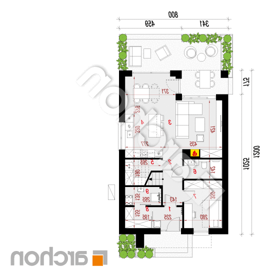 Dom w arbuzach 4 (E) OZE | rzut parteru