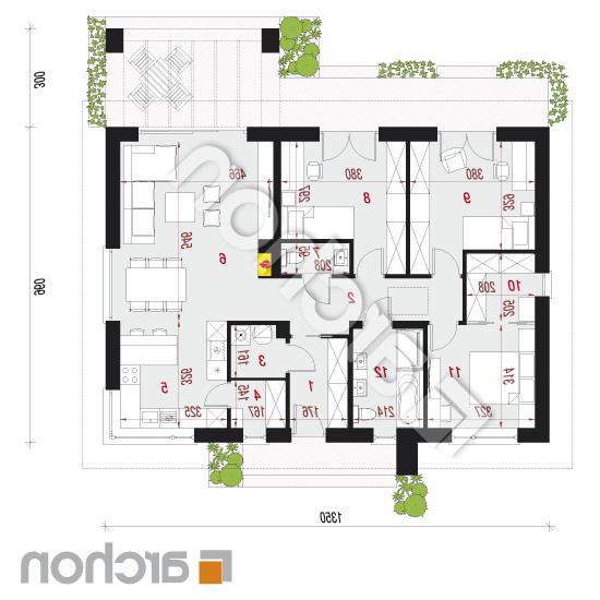 Dom w kostrzewach 3 | rzut parteru