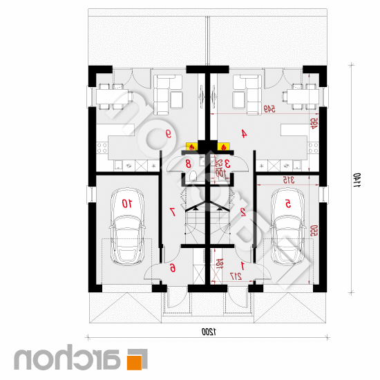 Dom w riveach 3 (GR2) | rzut parteru