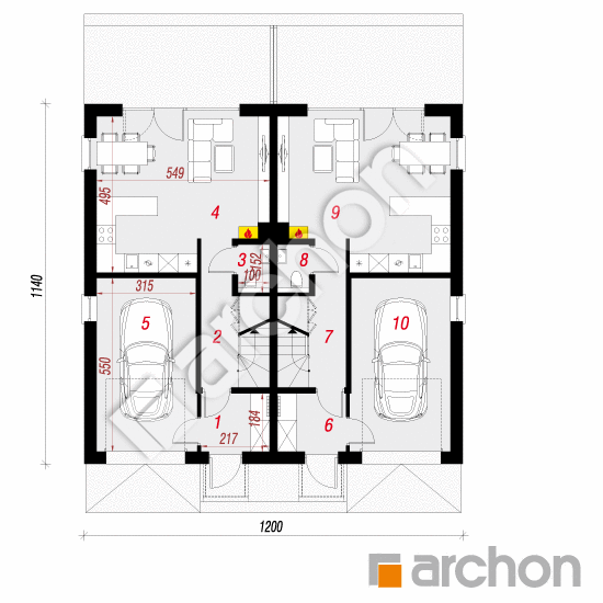 Dom w riveach 3 (GR2) | rzut parteru