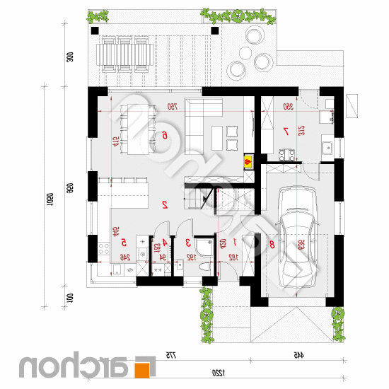 Dom w aurorach 22 (GE) OZE | rzut parteru