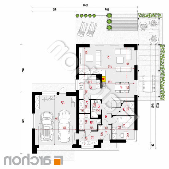 Dom w amburanach 2 (G2) | rzut parteru