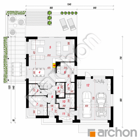 Dom w amburanach 2 (G2) | rzut parteru