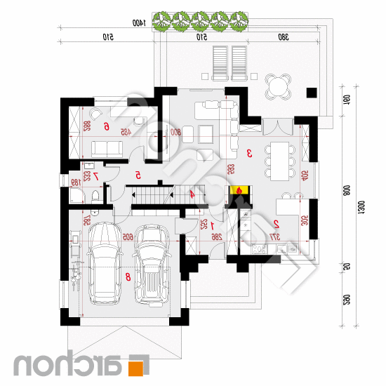 Dom w kortlandach (G2P) | rzut parteru