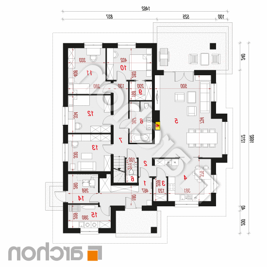 Dom w jonagoldach 2 (T) | rzut parteru