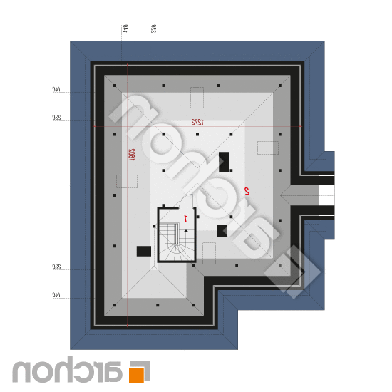 Dom w jonagoldach 2 (T) | rzut poddasza