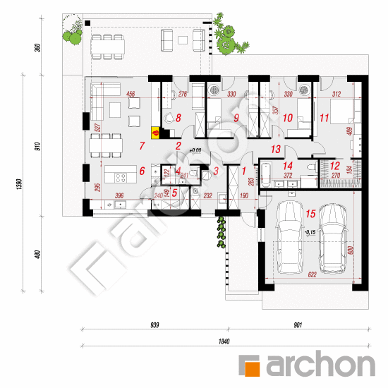 Dom w jałowcach 3 (G2) | rzut parteru