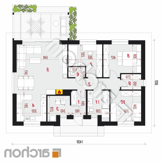 Dom w kostrzewach 4 | rzut parteru