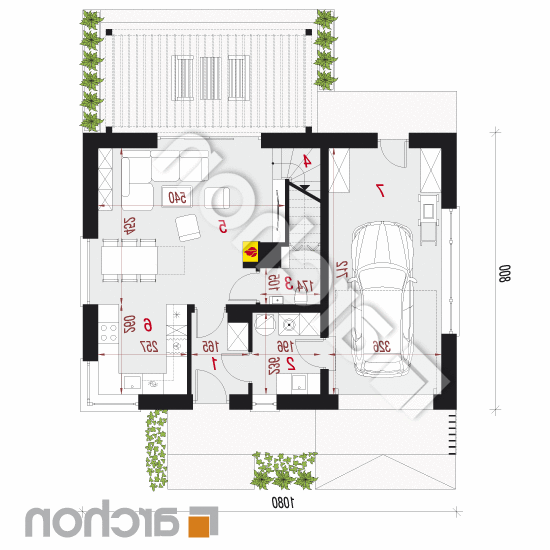 Dom w borówkach (GN) | rzut parteru