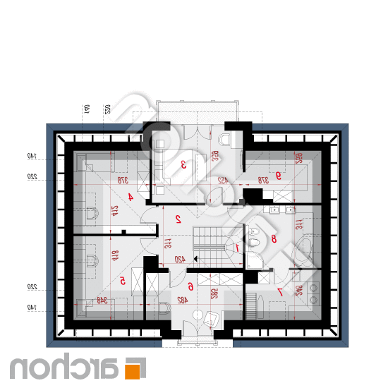 Dom w kalateach 6 (T) | rzut poddasza