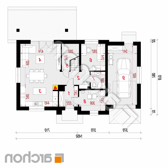 Dom w zielistkach 5 (G) | rzut parteru