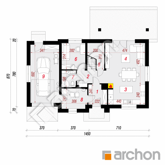 Dom w zielistkach 5 (G) | rzut parteru