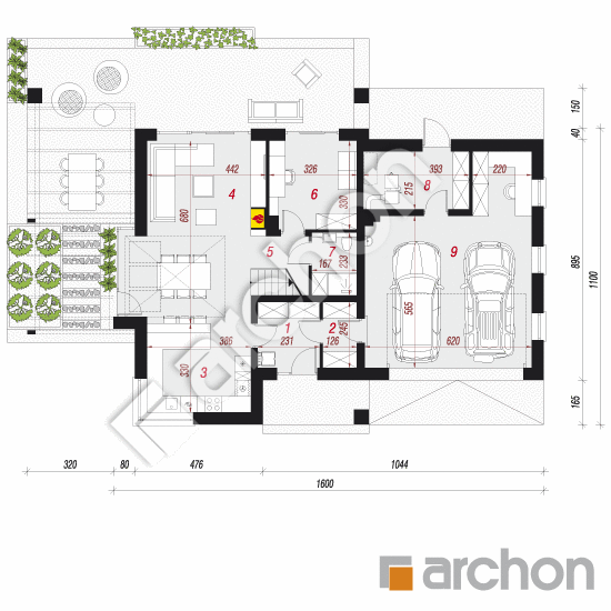 Dom w amorfach 2 (G2) | rzut parteru