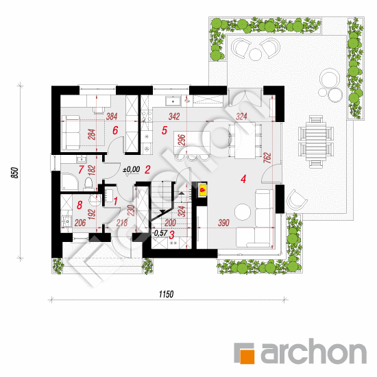 Dom w malinówkach 30 | rzut parteru