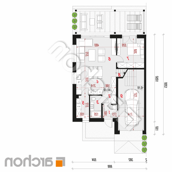 Dom w narcyzach 7 (B) | rzut parteru