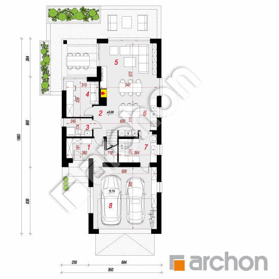 Dom w ostnicach 2 (G2) | rzut parteru