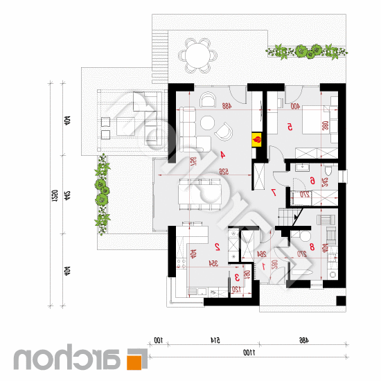 Dom w hortensjach 2 | rzut parteru