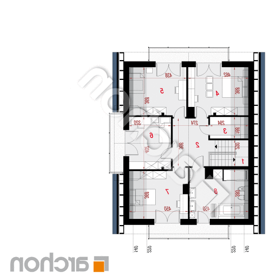 Dom w hortensjach 2 | rzut poddasza