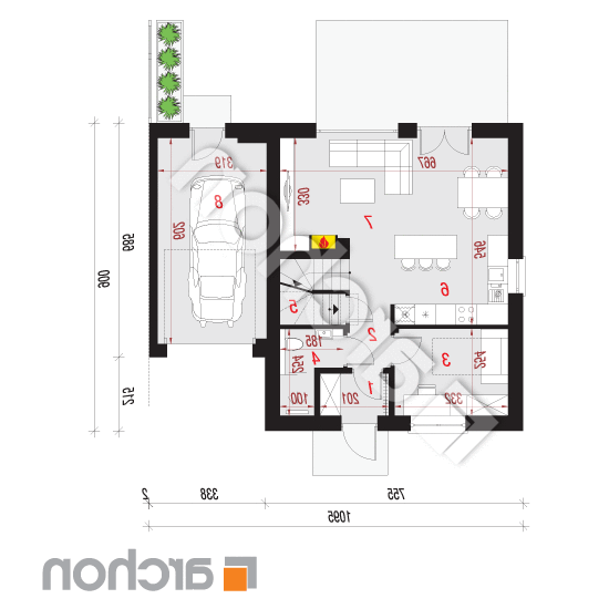 Dom w arkadiach 3 (GBT) | rzut parteru