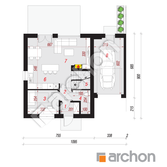 Dom w arkadiach 3 (GBT) | rzut parteru