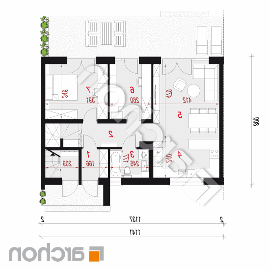 Dom w halezjach 6 (R2S) | rzut parteru