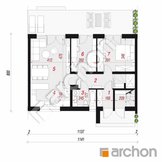 Dom w halezjach 6 (R2S) | rzut parteru