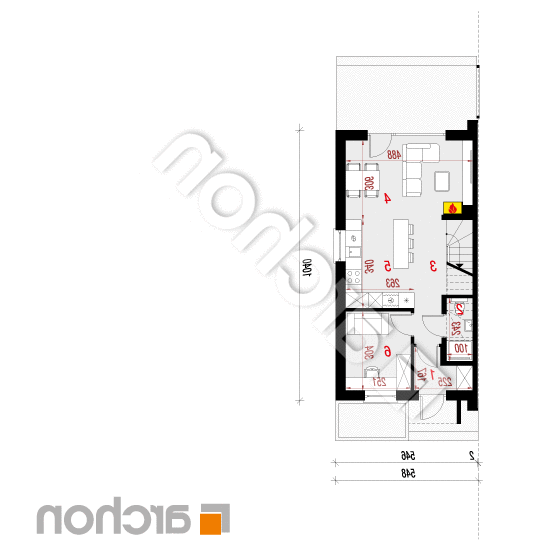 Dom w riveach 18 (B) | rzut parteru