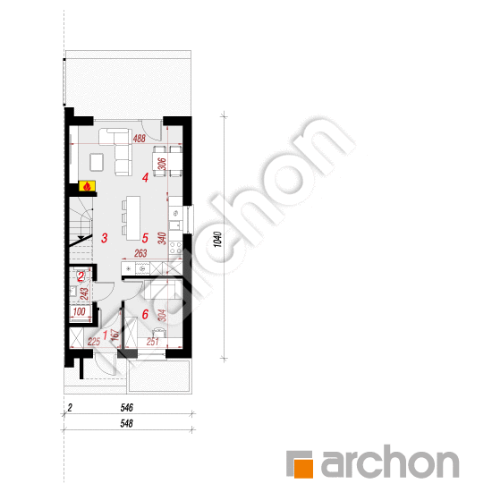 Dom w riveach 18 (B) | rzut parteru