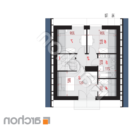 Dom na wzgórzu 2 (N) | rzut poddasza