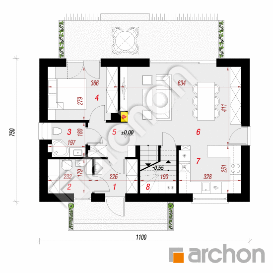 Dom w iberisach 5 | rzut parteru